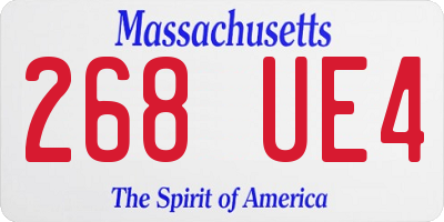 MA license plate 268UE4