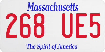 MA license plate 268UE5