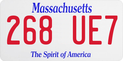 MA license plate 268UE7