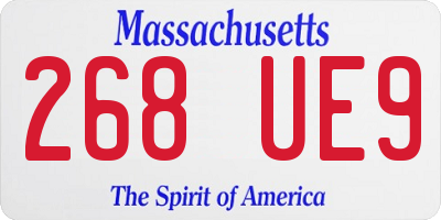 MA license plate 268UE9