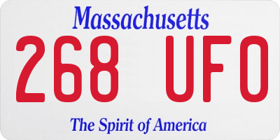 MA license plate 268UF0