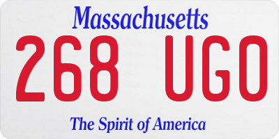 MA license plate 268UG0