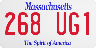 MA license plate 268UG1