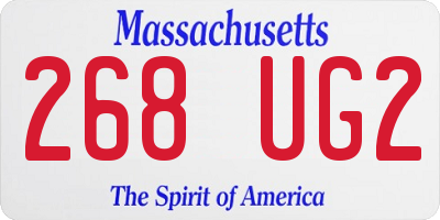 MA license plate 268UG2