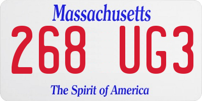 MA license plate 268UG3