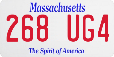 MA license plate 268UG4