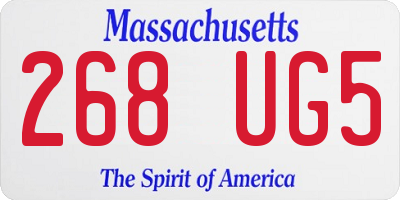 MA license plate 268UG5