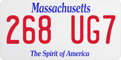 MA license plate 268UG7