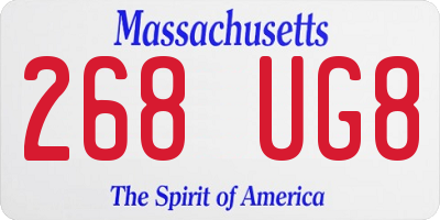 MA license plate 268UG8