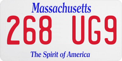 MA license plate 268UG9