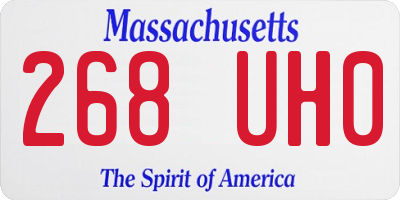 MA license plate 268UH0