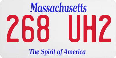 MA license plate 268UH2