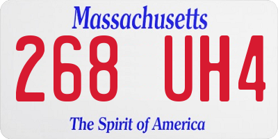 MA license plate 268UH4