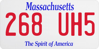 MA license plate 268UH5