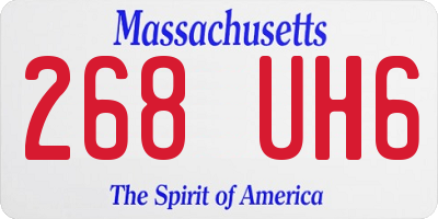 MA license plate 268UH6
