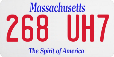 MA license plate 268UH7