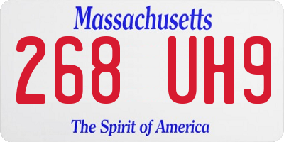 MA license plate 268UH9