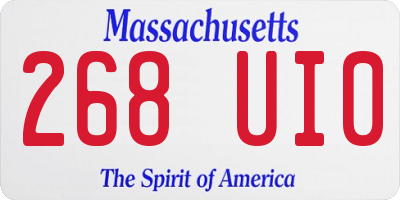MA license plate 268UI0