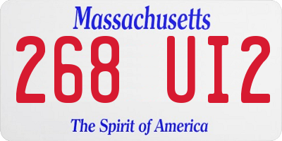MA license plate 268UI2