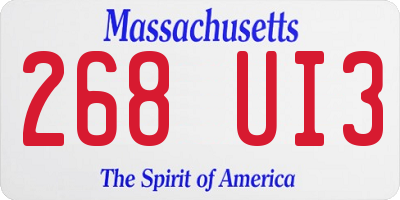 MA license plate 268UI3