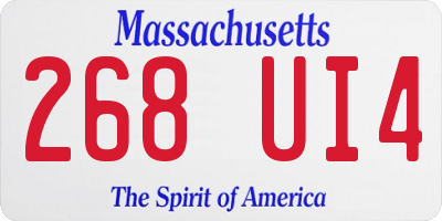 MA license plate 268UI4