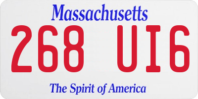 MA license plate 268UI6