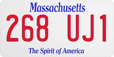 MA license plate 268UJ1