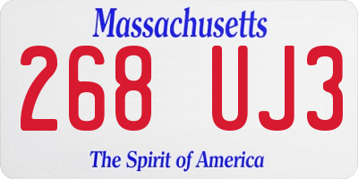 MA license plate 268UJ3