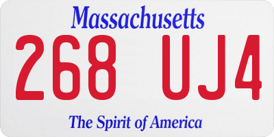 MA license plate 268UJ4