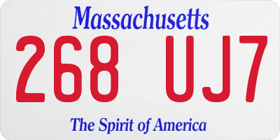MA license plate 268UJ7