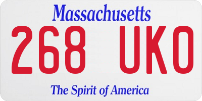 MA license plate 268UK0