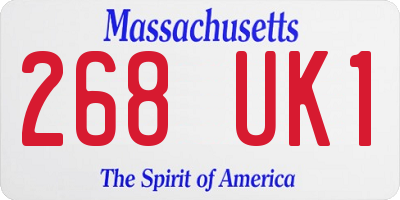 MA license plate 268UK1