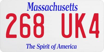 MA license plate 268UK4