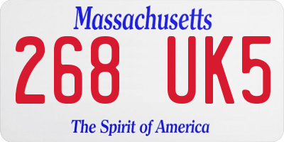 MA license plate 268UK5