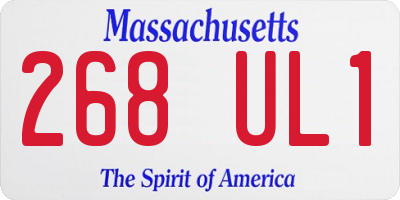 MA license plate 268UL1