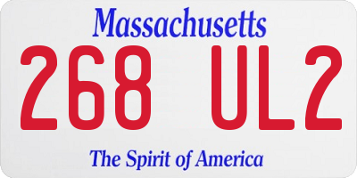 MA license plate 268UL2