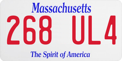 MA license plate 268UL4