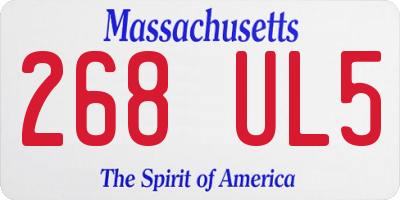 MA license plate 268UL5