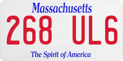 MA license plate 268UL6