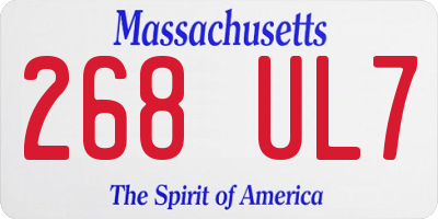 MA license plate 268UL7