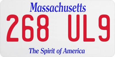 MA license plate 268UL9