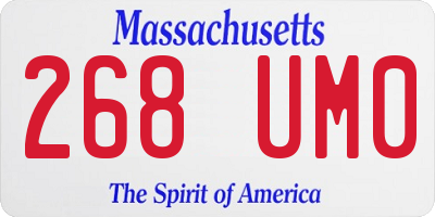 MA license plate 268UM0