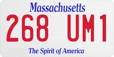 MA license plate 268UM1