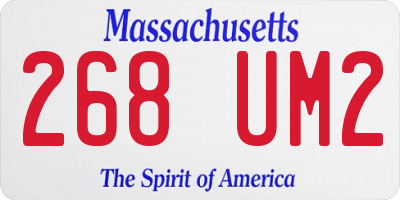 MA license plate 268UM2
