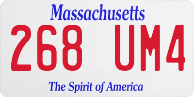 MA license plate 268UM4
