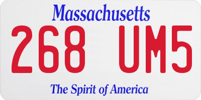 MA license plate 268UM5