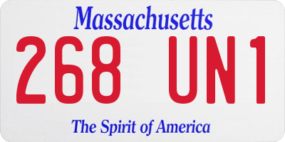 MA license plate 268UN1