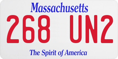 MA license plate 268UN2