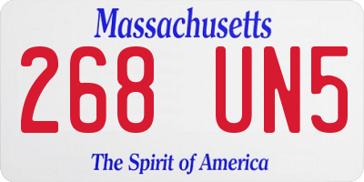 MA license plate 268UN5