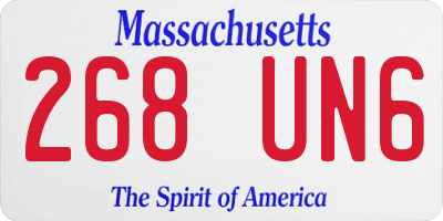 MA license plate 268UN6